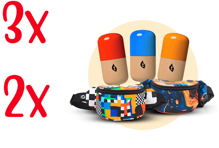 Zilnic: 3 X Kendama Terra Pill / 2 X Borsetă BumbagR