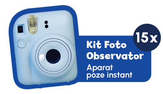Premii zilnice: 15 x Kit foto observator - aparat poze instant
