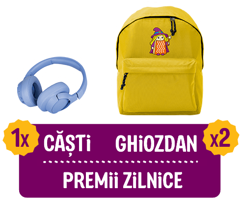 Premii zilnice: 1 &times; căști / 2 &times; ghiozdan