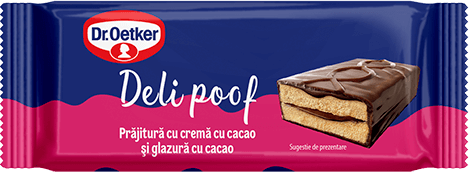 Delipoof cu cremă cu cacao și glazură cu cacao